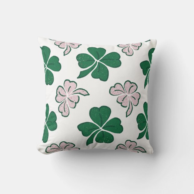Sint Patrick's day Clover Shamrock Drawing Pattern Kussen (Voorkant)