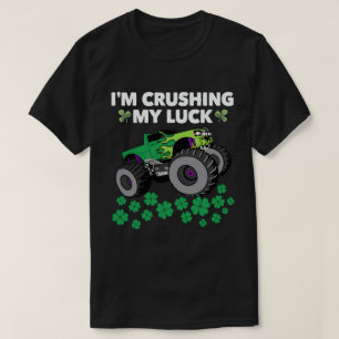 Sint Patricks Day Crushing My Luck T Rex Truck Kin T-shirt