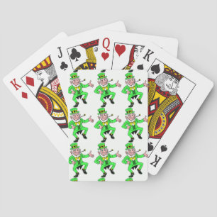 Sint Patrick's Day Dancing Leprechauns Pattern Speelkaarten