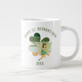 Sint-Patrick's Day Distress Shamrock Irish Fairy Extra Grote Beker (Rechts)