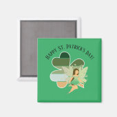 Sint-Patrick's Day Distress Shamrock Irish Fairy Magneet (Voorkant / Achterkant)
