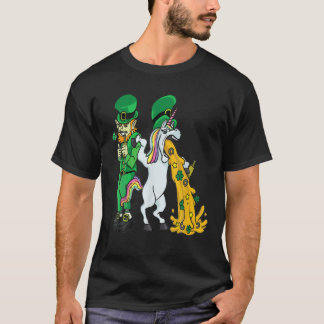 Sint Patrick's Day Drink Unicorn Leprechaun Pet V T-shirt