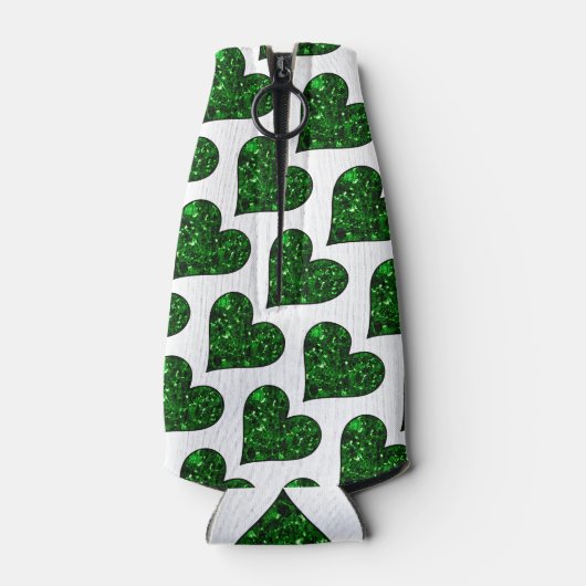 Sint-Patrick's Day Emerald Heart-fles koeler (Achterkant)