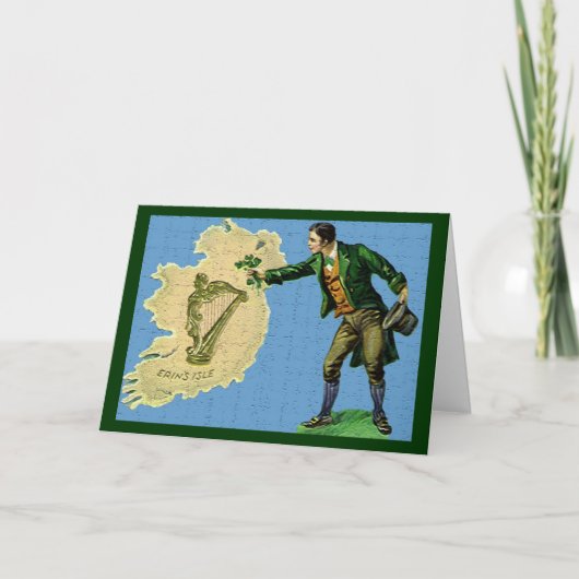  Sint Patrick's Day Erin's Isle Map Greeting Kaart (Voorkant)