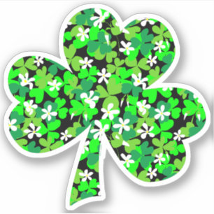 Sint Patrick's Day Floral Shamrock Sticker