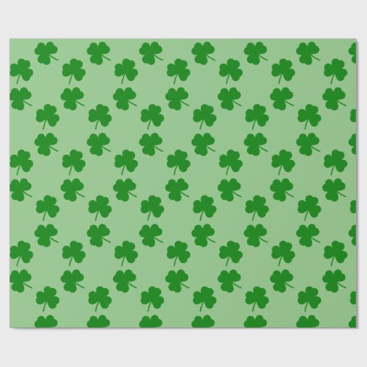Sint Patrick's Day geluksklaver Wrapping Paper Cadeaupapier (Vlak)