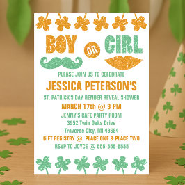 Sint Patrick's Day Gender Rebability Invitations Kaart