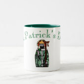 Sint-Patricks Day-Glas in lood-vensterontwerp Tweekleurige Koffiemok (Center)