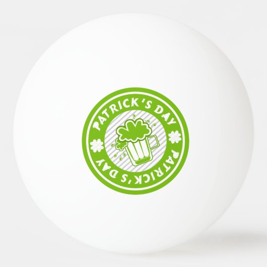 Sint Patricks Day Green Beer Design Pingpongballen (Achterkant)
