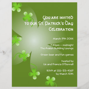 Sint Patrick's Day Green Clopver party event groot Flyer