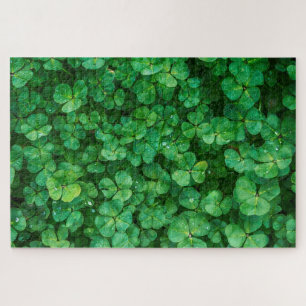 Sint-Patrick's Day Green Clovers Jigzaag Puzzle Legpuzzel