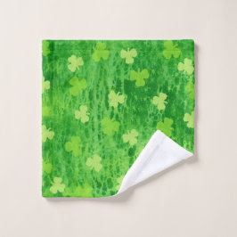 Sint Patrick's Day Green Shamrock Pattern Wash Clo Washandje