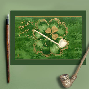 Sint Patrick's Day Greeting met Shamrock Briefkaart