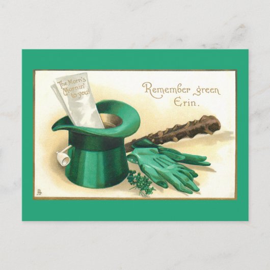 Sint Patrick's Day Greeting met Top Hat Briefkaart (Voorkant)