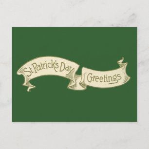 Sint Patrick's Day Greetings Golden Banner Briefkaart