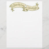 Sint Patrick's Day Greetings Golden Banner Flyer (Achterkant)