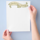 Sint Patrick's Day Greetings Golden Banner Flyer (Hand)