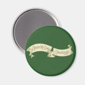  Sint Patrick's Day Greetings Golden Banner Magneet (Voorkant / Achterkant)