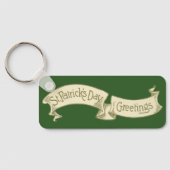  Sint Patrick's Day Greetings Golden Banner Sleutelhanger (Achterkant)