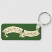  Sint Patrick's Day Greetings Golden Banner Sleutelhanger (Voorkant)