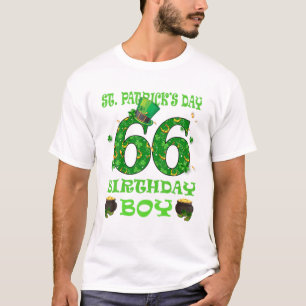 Sint Patrick's Day Happy Birthday 66 Years Old Boy T-shirt