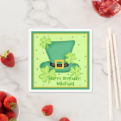 Sint Patrick's Day Happy Birthday Name Persoonlijk Servetten (Insitu)