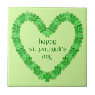 Sint Patrick's Day Heart Tegeltje