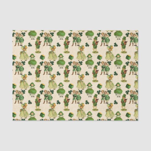 Sint Patrick's Day Holiday Patroon Weefsel Tissuepapier (Voorkant)