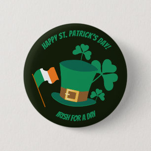 Sint Patrick's Day Iedereen Iers voor een dag Butt Ronde Button 5,7 Cm