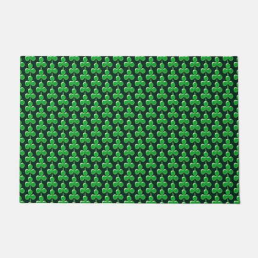 Sint Patrick's Day Irish Green Clover Shamrock Deurmat (Voorkant)