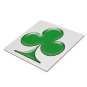 Sint Patrick's Day Irish Green Clover Shamrock Tegeltje (Zijkant)