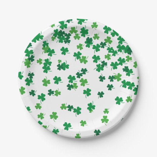 Sint Patrick's Day Irish Green Shamrock Clovers Papieren Bordje (Voorkant)