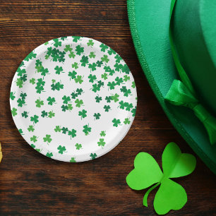 Sint Patrick's Day Irish Green Shamrock Clovers Papieren Bordje