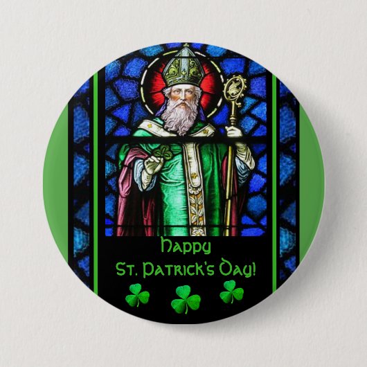 Sint-Patrick's Day Irish Shamrocks Sveriges-Glass Ronde Button 7,6 Cm (Voorkant)