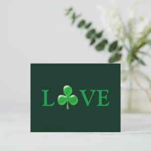 Sint Patrick's Day Love Green Clover Shamrock Briefkaart