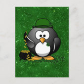 Sint-Patrick's Day Lucky Penguin met goudpot Briefkaart (Voorkant)