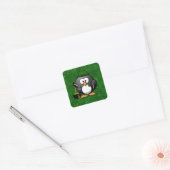 Sint-Patrick's Day Lucky Penguin met goudpot Vierkante Sticker (Envelop)