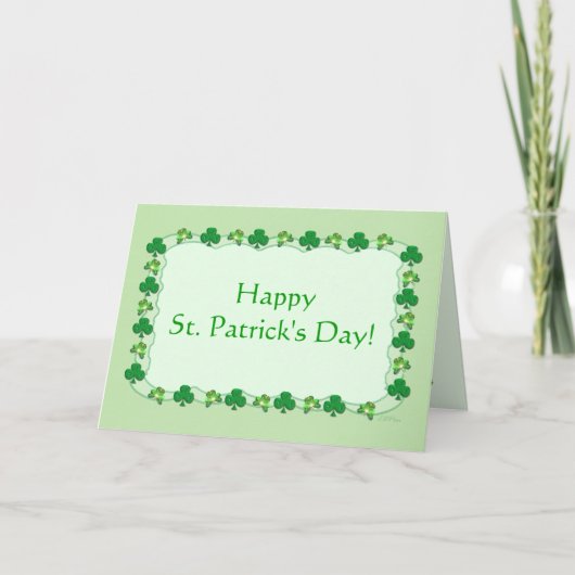 Sint Patrick's Day Magic Shamrocks Kaart (Voorkant)