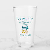Sint Patrick's day Name Clover Shamrock Beer Glas (Voorkant)