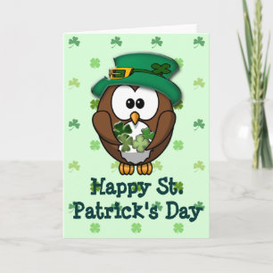 Sint Patrick's Day owl Kaart