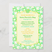 Sint Patrick's Day Party Elegant Retro Shamrocks Kaart (Voorkant)