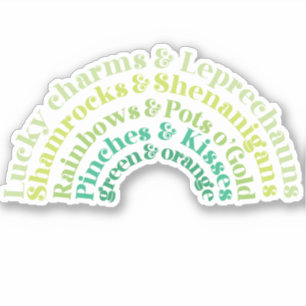 Sint Patrick's Day regenboogtypografie Sticker