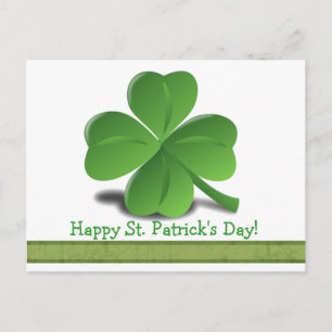 Sint-Patrick's Day Shamrock Clover-Briefkaart Briefkaart