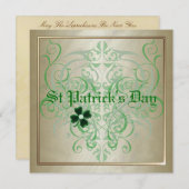 Sint-Patrick's Day Shamrock Gold Party Kaart (Voorkant / Achterkant)