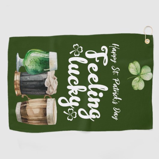 Sint-Patrick's Day Shamrock Golf Towel Golfhanddoek (Horizontaal)