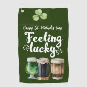 Sint-Patrick's Day Shamrock Golf Towel Golfhanddoek (Voorkant)