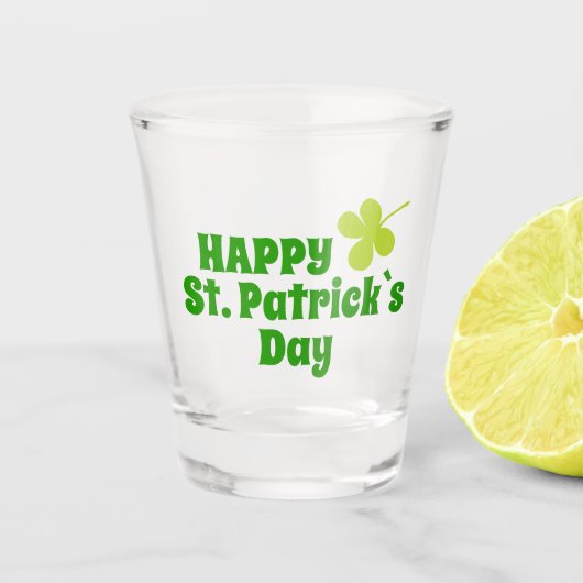 Sint Patrick's day Shamrock Green Beer Shot Glas (Voorkant)