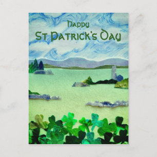 Sint Patrick's Day Shamrock Green Landscape Briefkaart