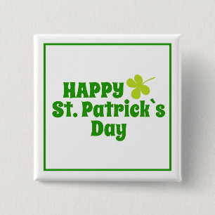 Sint Patrick's day Shamrock Green Vierkante Button 5,1 Cm