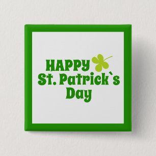 Sint Patrick's day Shamrock Green Vierkante Button 5,1 Cm